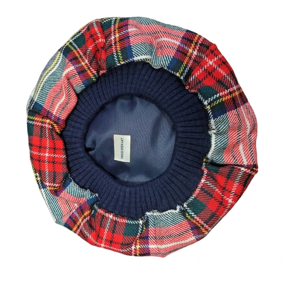 Vintage Moffat Wollen wool Scottish tartan festive Christmas beret hat - Picture 3 of 8